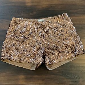 Bronze sequin shorts